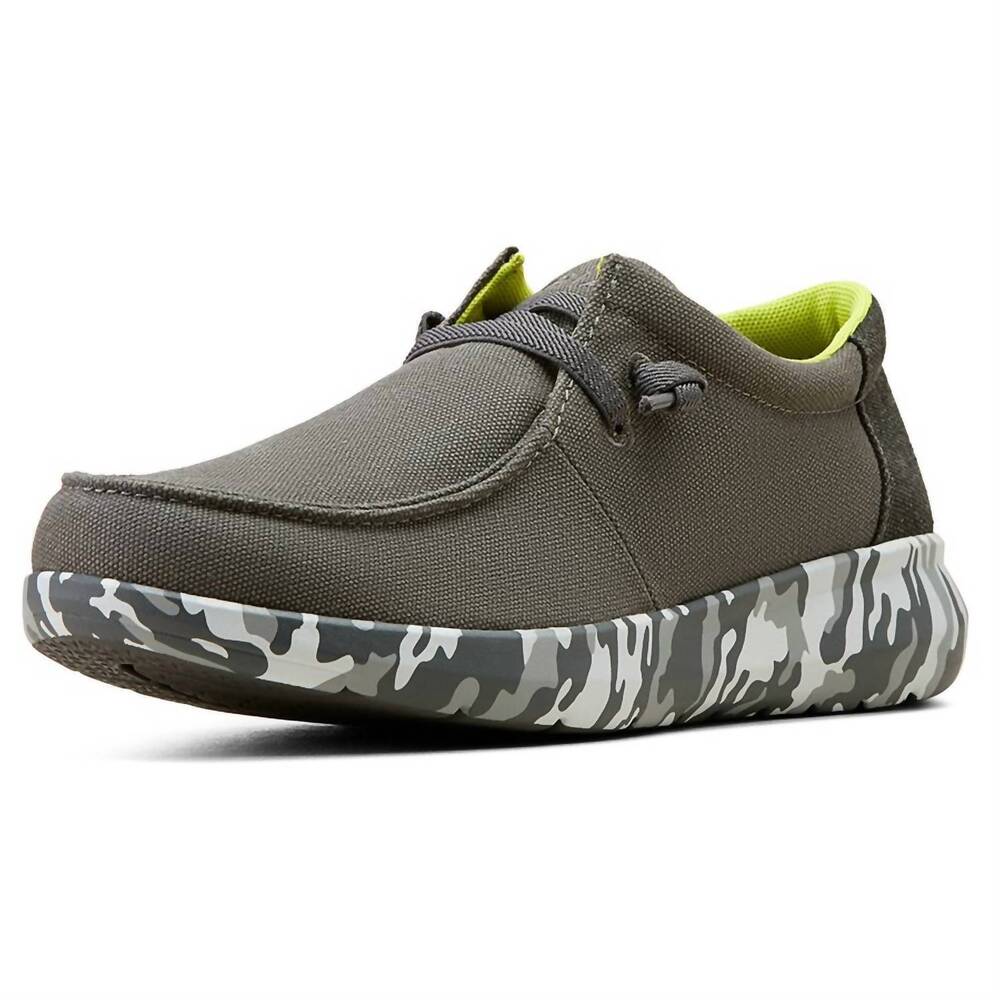 NEW ARIAT men's hilo stretch slip on shoes in grey & charcoal